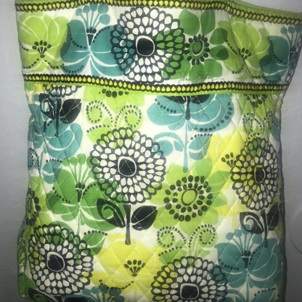 Floral Quilted Bag with Green and Blue Accents